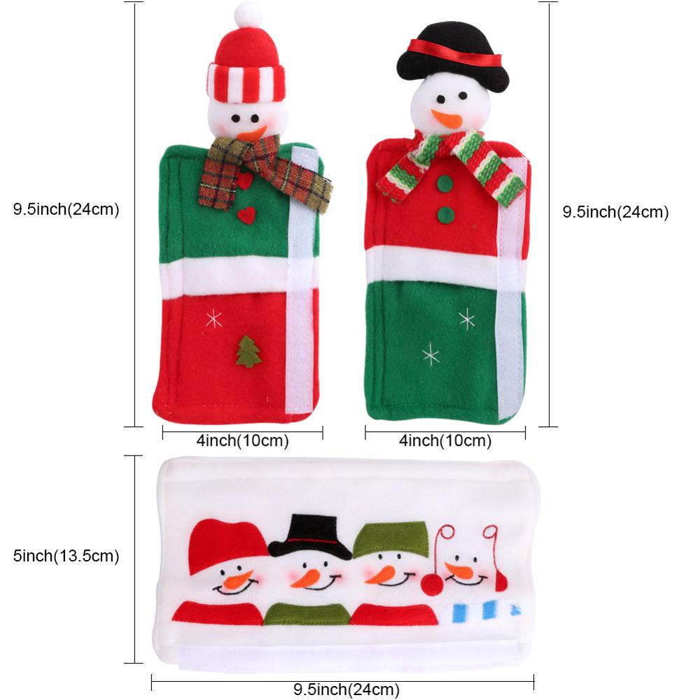 Christmas Fridge Handle Covers, Snowman Kitchen Set
