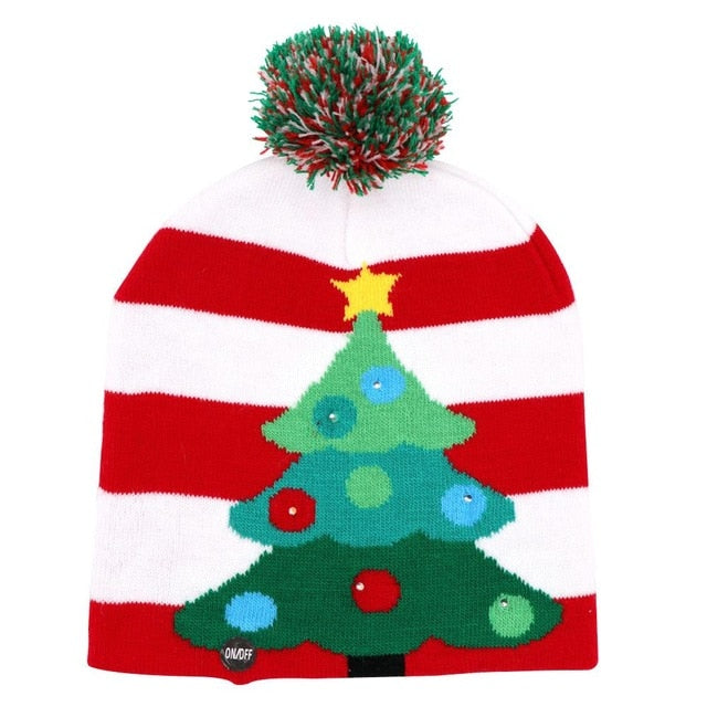 LED Christmas Knit Beanie Hat for Festive Winter Style
