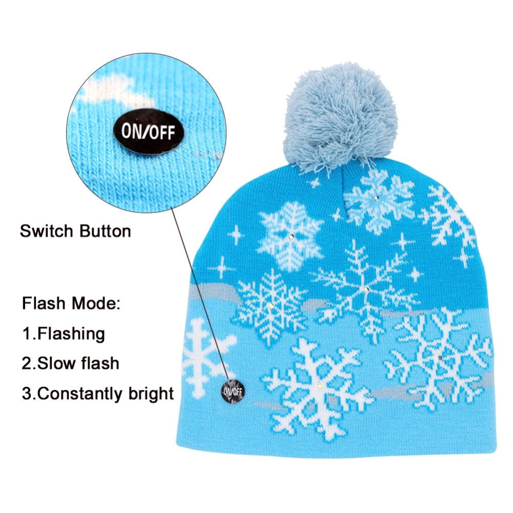 LED Christmas Knit Beanie Hat for Festive Winter Style