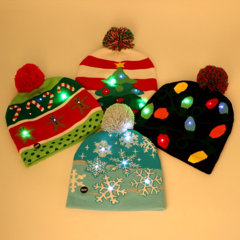 LED Christmas Knit Beanie Hat for Festive Winter Style