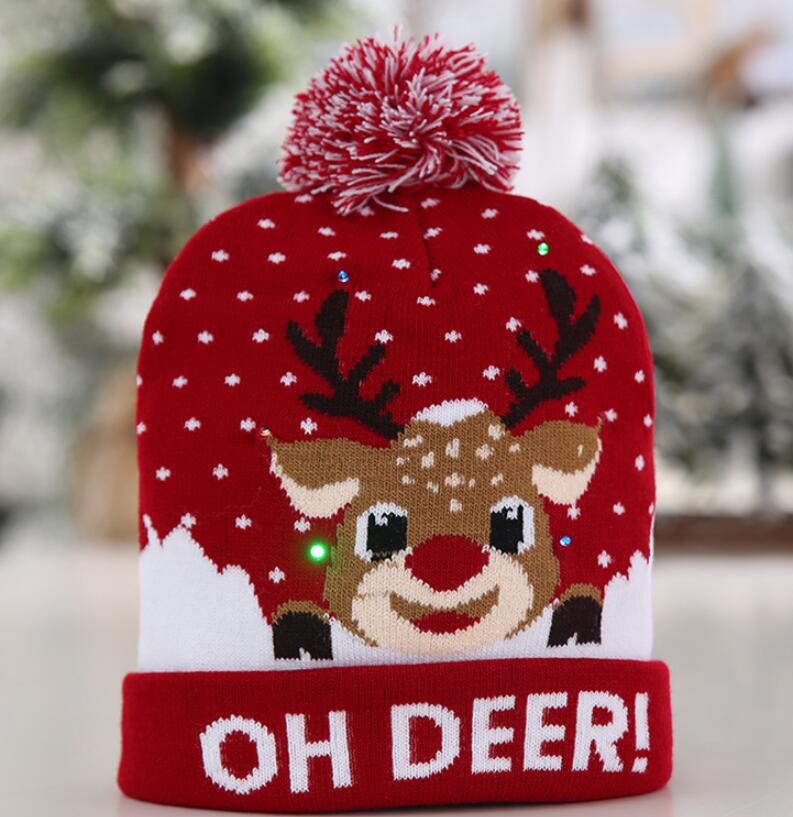 LED Christmas Knit Beanie Hat for Festive Winter Style