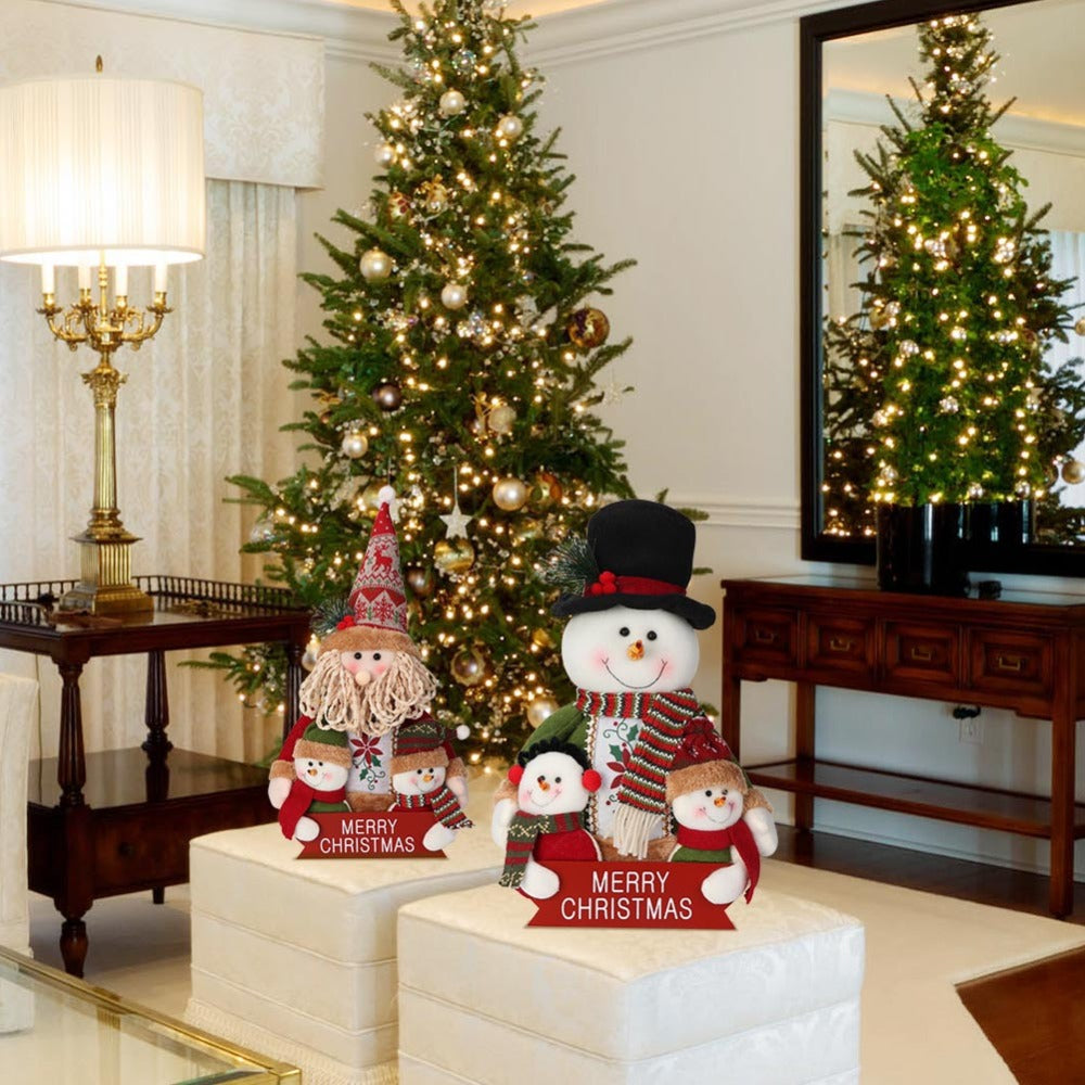 Santa Snowman Family Christmas Tabletop Decoration