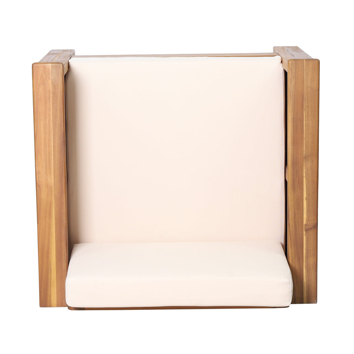 Solid Acacia Wood Outdoor Club Chair with Cushions
