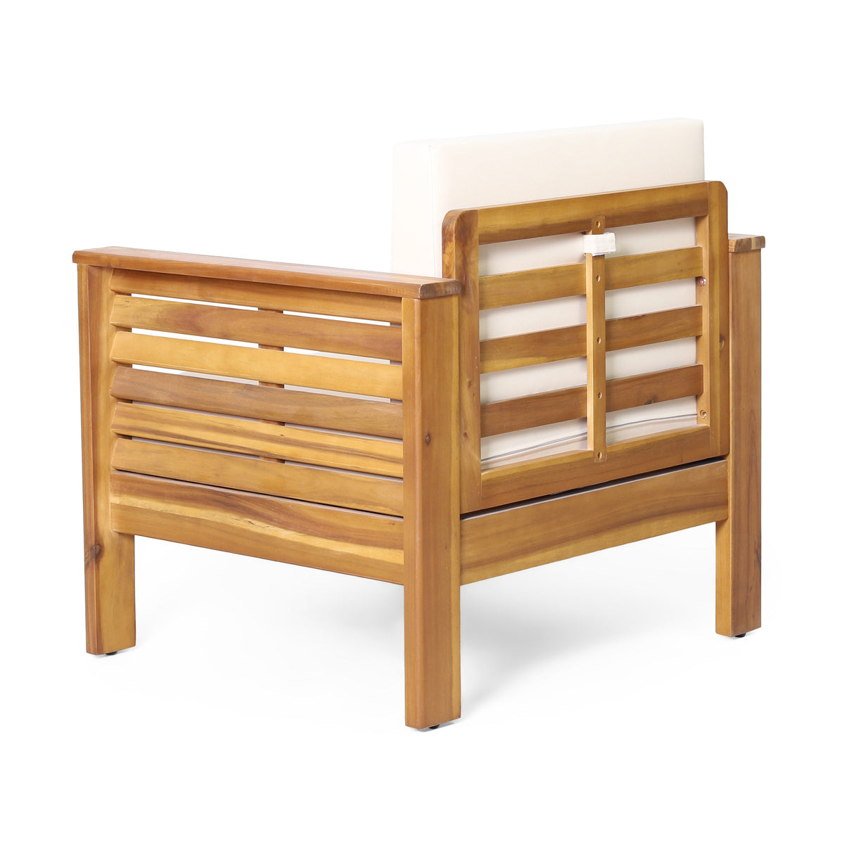 Solid Acacia Wood Outdoor Club Chair with Cushions