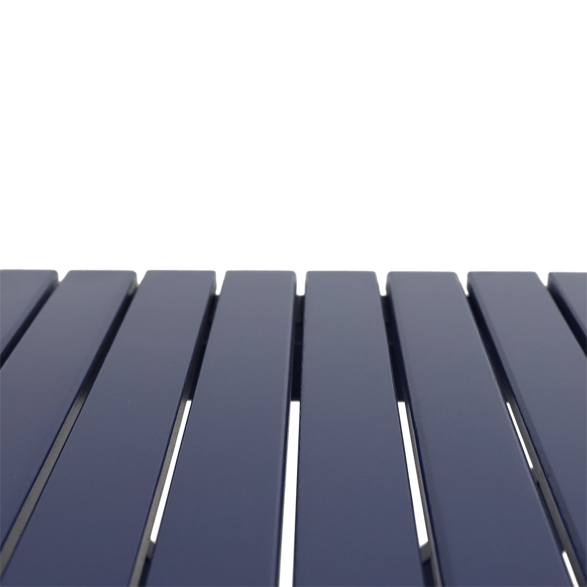 Folding Outdoor Wooden Side Table in Navy Blue for Patios