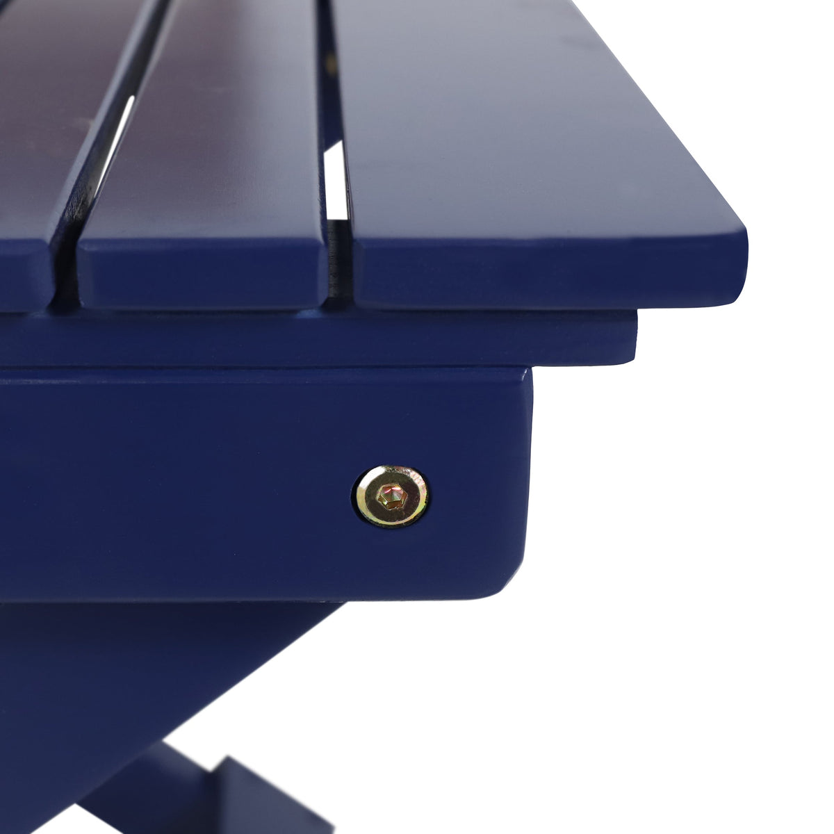 Folding Outdoor Wooden Side Table in Navy Blue for Patios