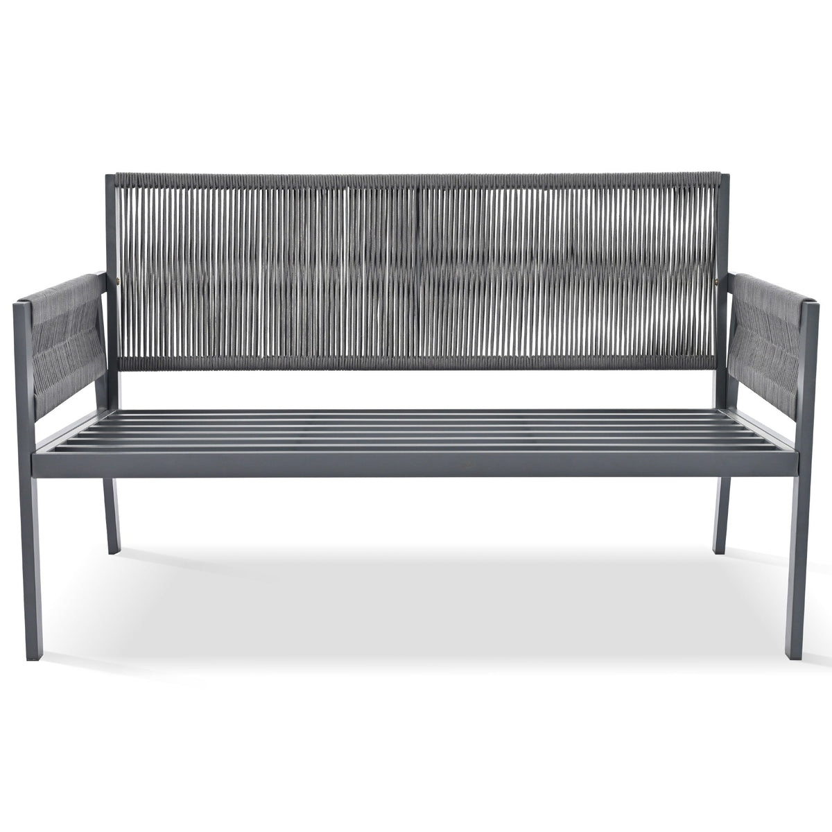 Outdoor Furniture Set with Glass Table & Thick Cushions