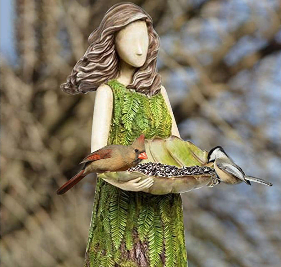 Garden Angel Bird Feeder – Whimsical Resin Ornament