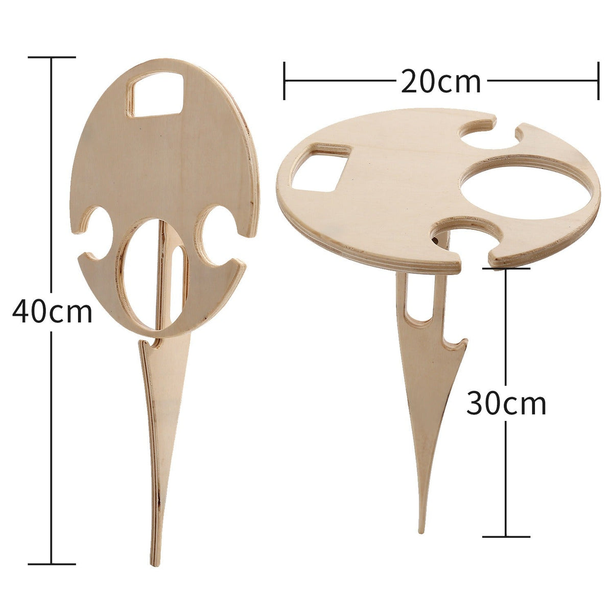 Portable Ground Stake Wine Table for Picnics & Camping