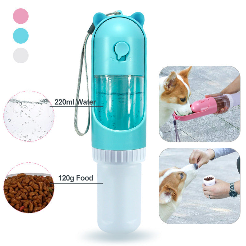 Portable Dog Water Bottle & Food Travel Cup Dispenser