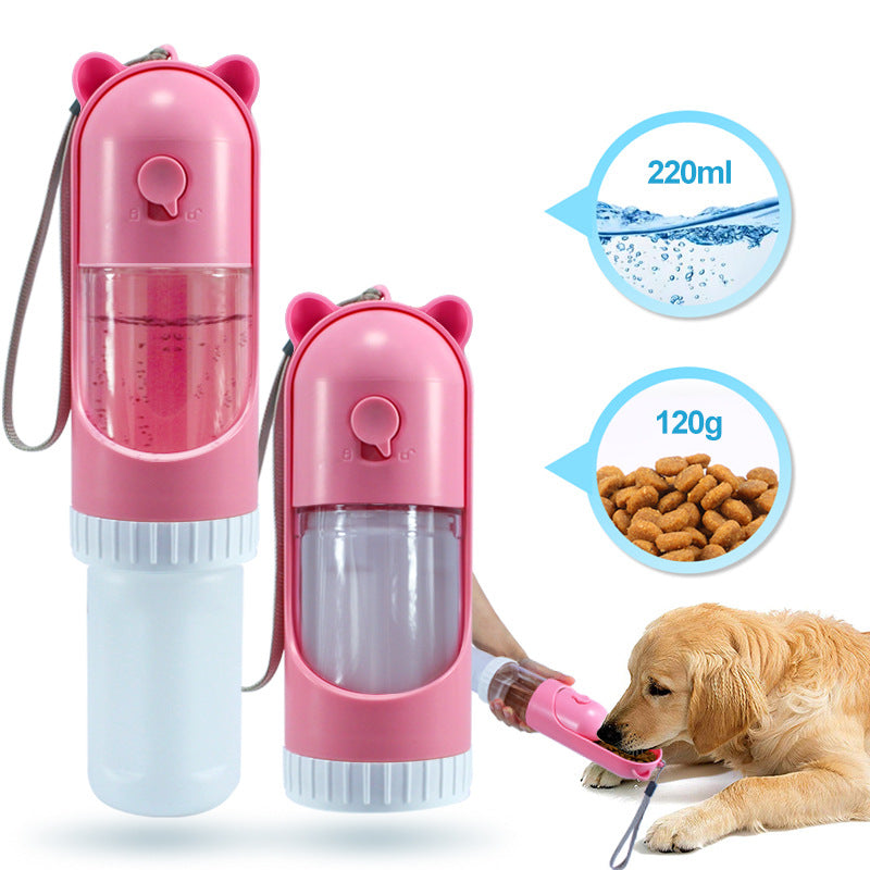 Portable Dog Water Bottle & Food Travel Cup Dispenser
