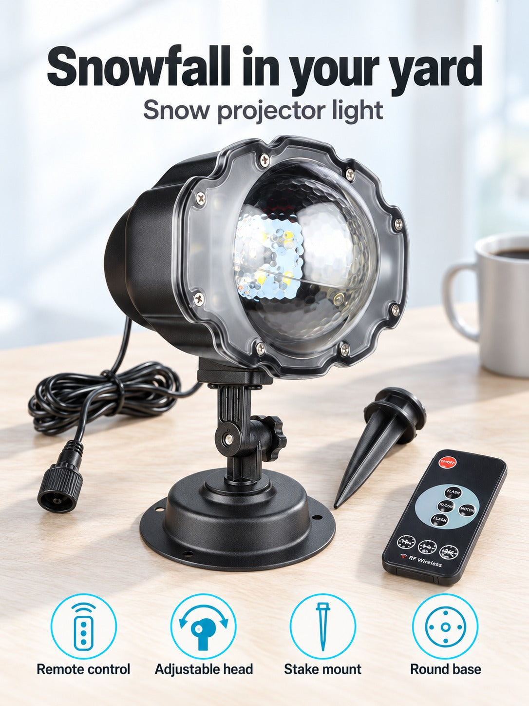 Outdoor Snow Projector Light for Christmas Garden Decor