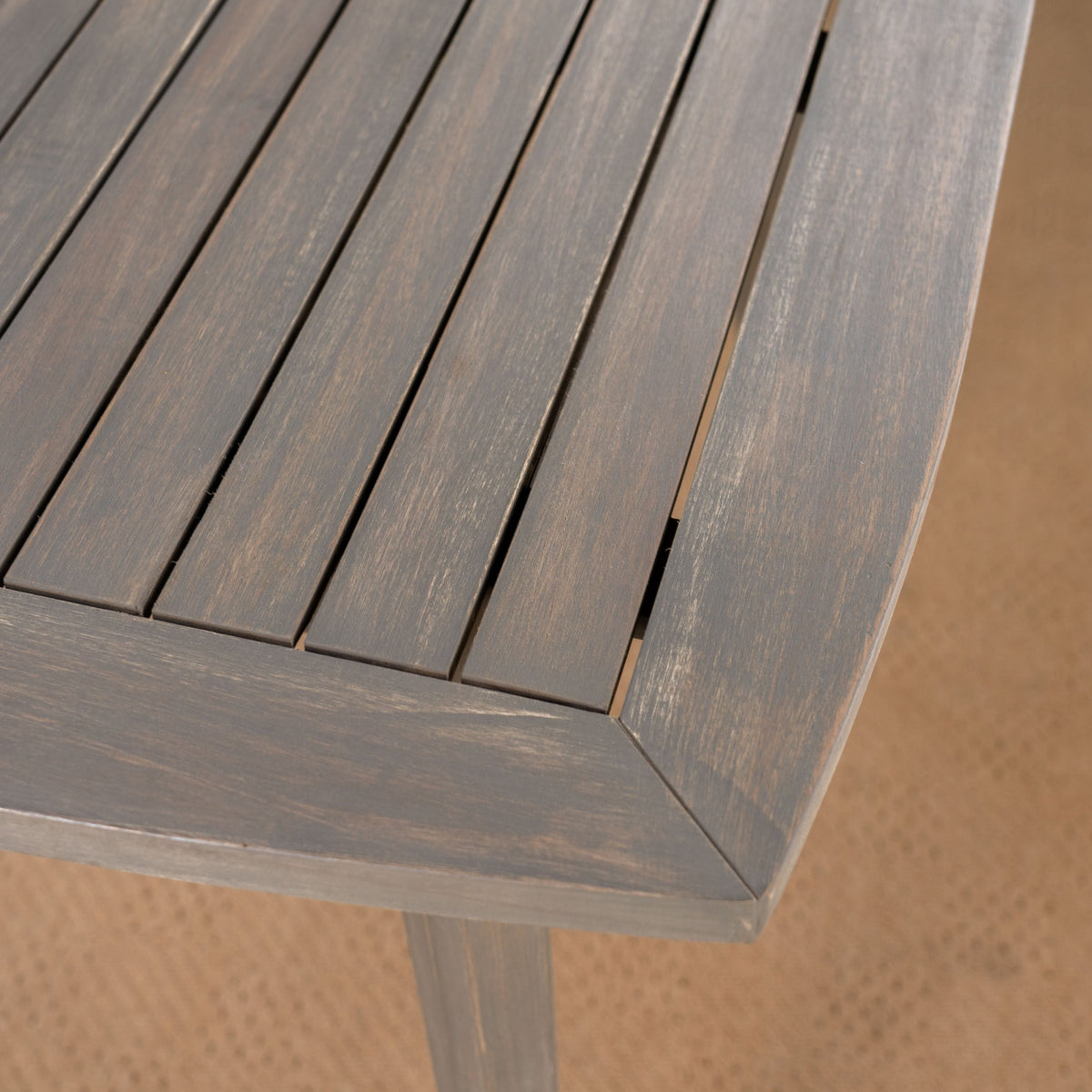 Weathered Gray Acacia Outdoor Side Table for Patios