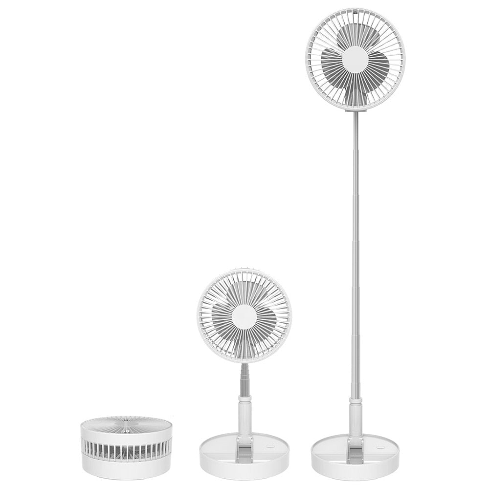 Telescopic Folding Table Fan: USB Rechargeable & Portable
