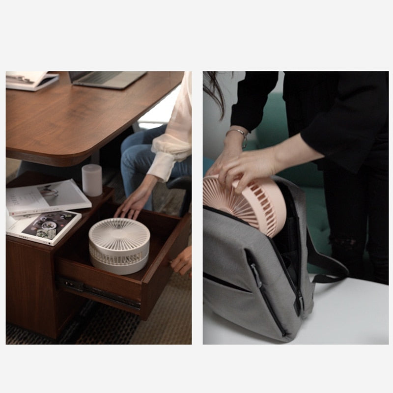 Telescopic Folding Table Fan: USB Rechargeable & Portable