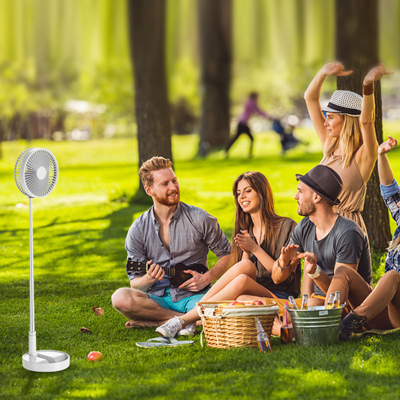 Telescopic Folding Table Fan: USB Rechargeable & Portable