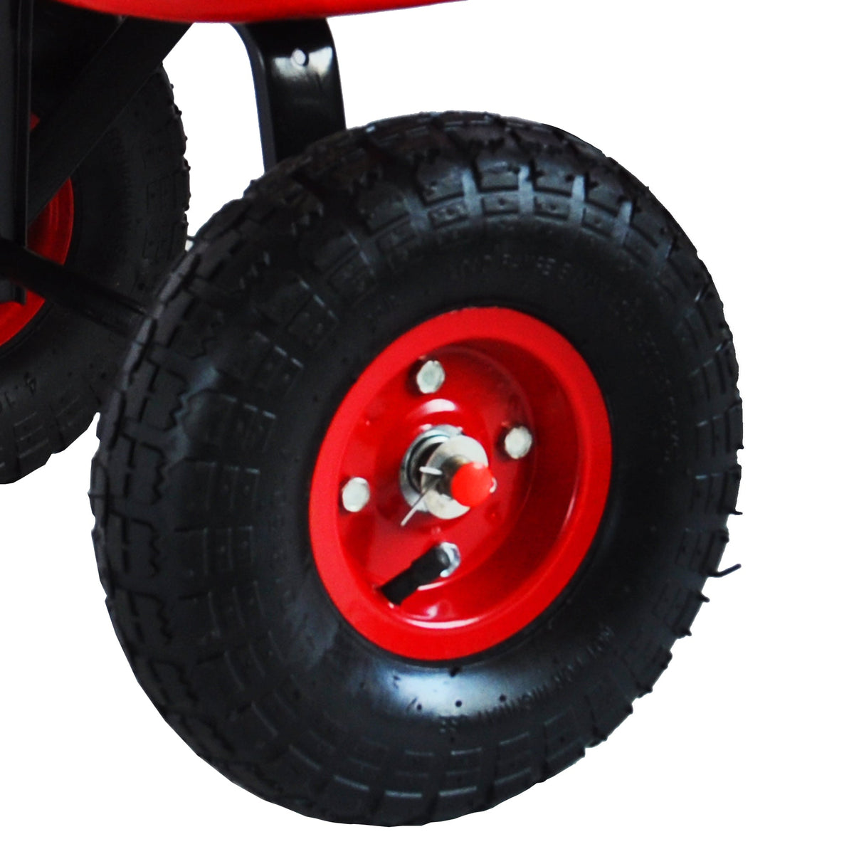Outdoor Utility Wagon with Large Air Tires & Wood Rails