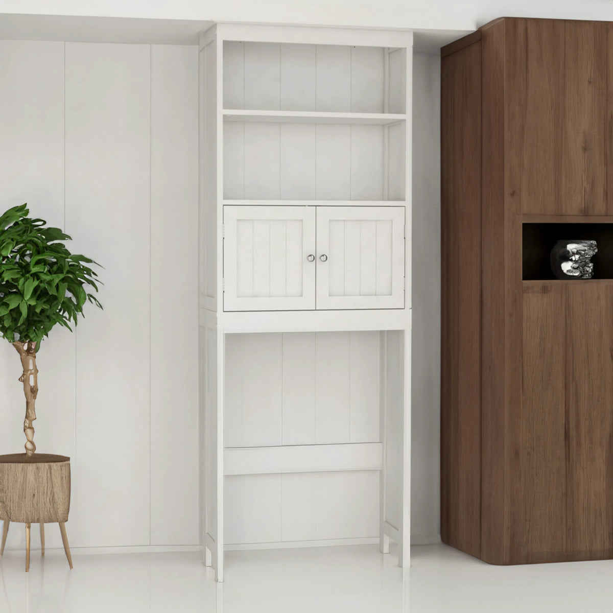 Over the Toilet Storage Cabinet with 2 Doors & Shelves
