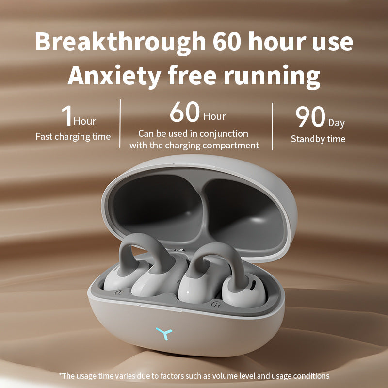 Open-Ear Wireless Earclip Earphones with 60H Battery