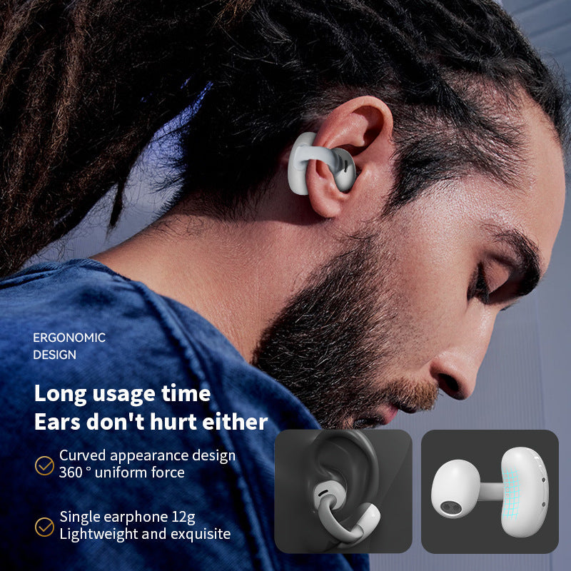 Open-Ear Wireless Earclip Earphones with 60H Battery