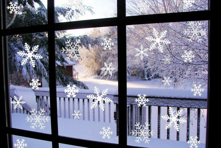 Christmas Snowflake Window Decals For A Winter Wonderland