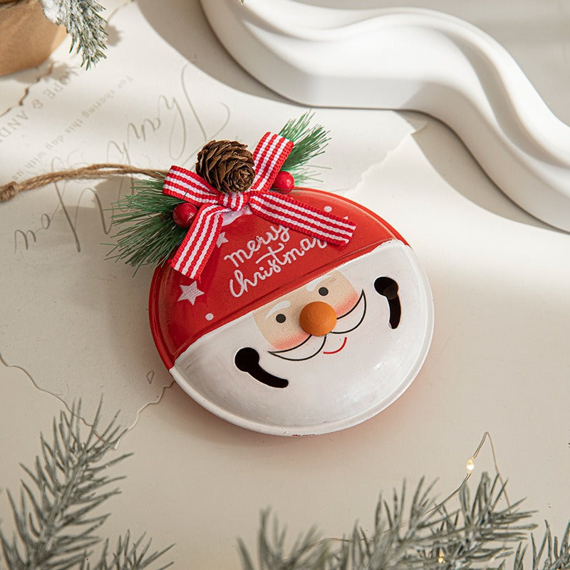 Christmas Bell Ornaments, Painted Iron Tree Decor Set