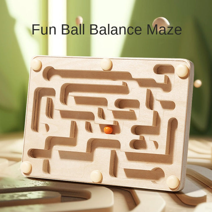 Wooden Balance Maze Board for Screen-Free Focus Play