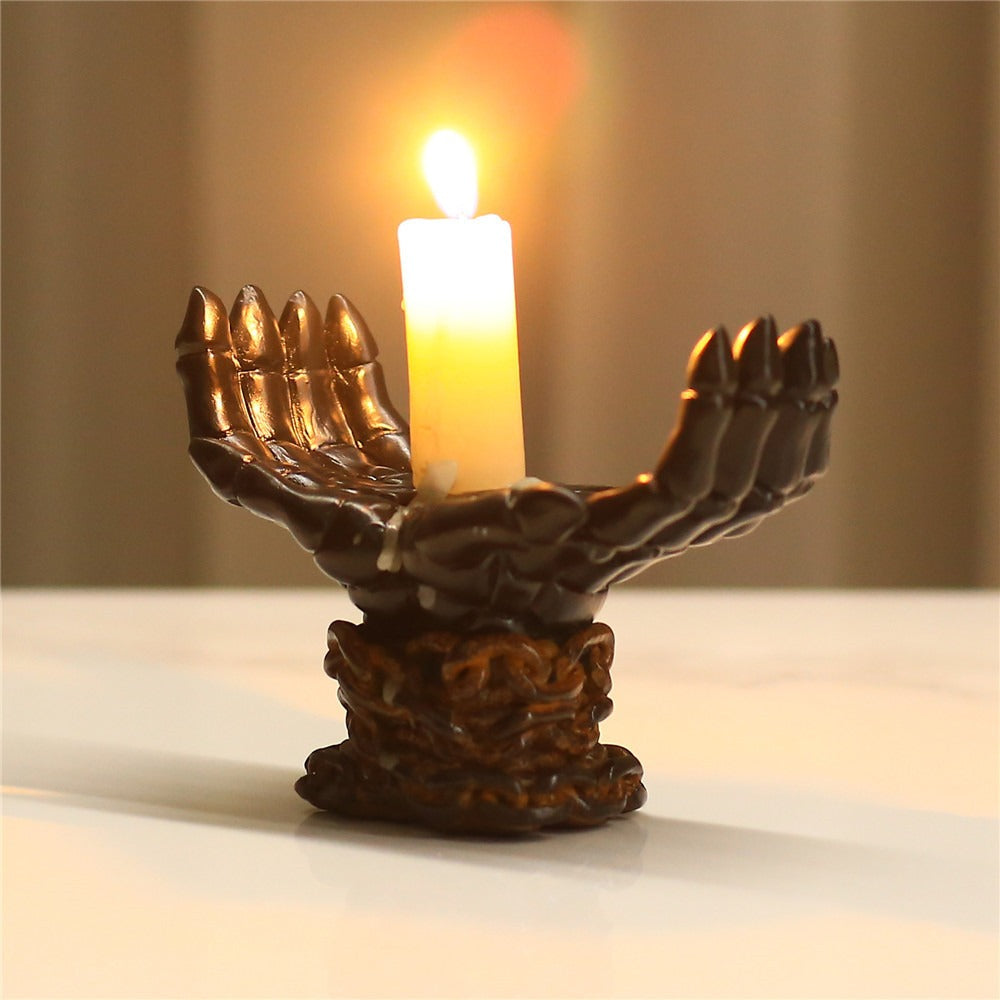 Palm Candle Holder: Gothic Statement Home Decor Accent