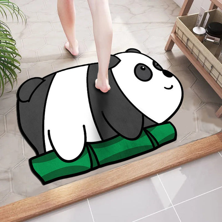 Panda Bathroom Floor Mat for Soft, Non-Slip Comfort