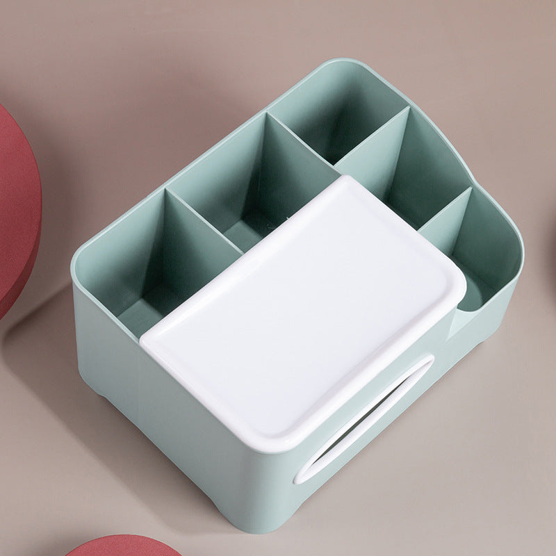 Nordic Tissue Box Holder with Desk Storage Organizer