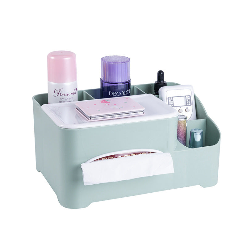 Nordic Tissue Box Holder with Desk Storage Organizer