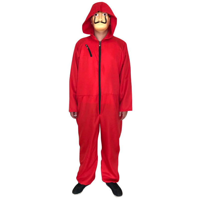 Money Heist Halloween Costume Red Jumpsuit 4-Piece Set