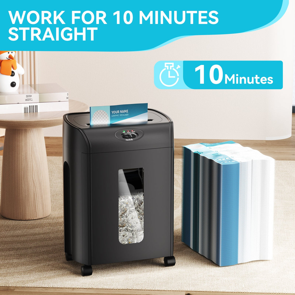 Quiet Paper Shredder, 15-Sheet Cross Cut, 18L Bin