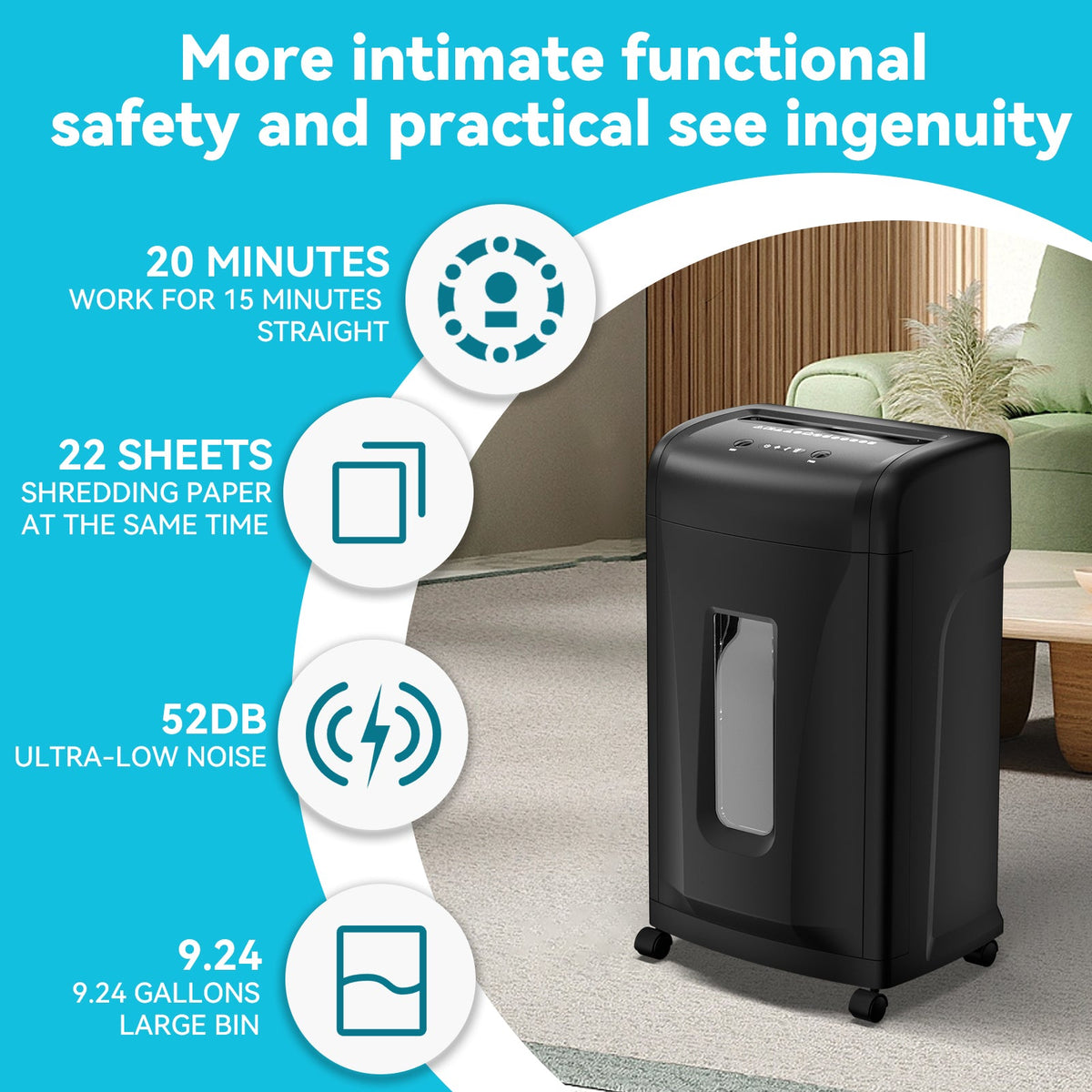 P-4 Cross Cut Paper Shredder for Home Office Security