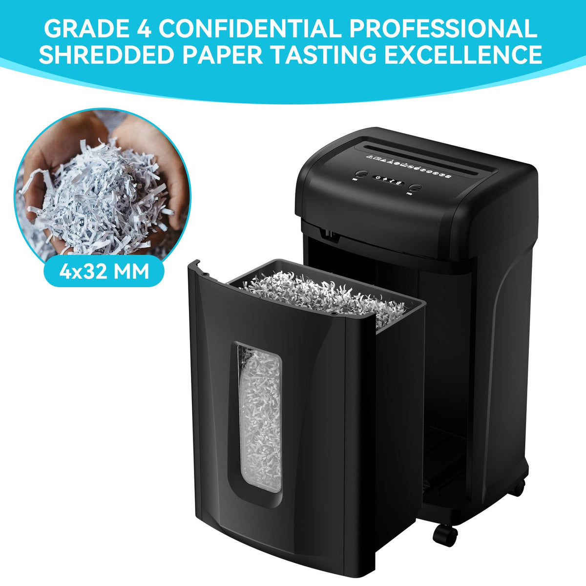 P-4 Cross Cut Paper Shredder for Home Office Security