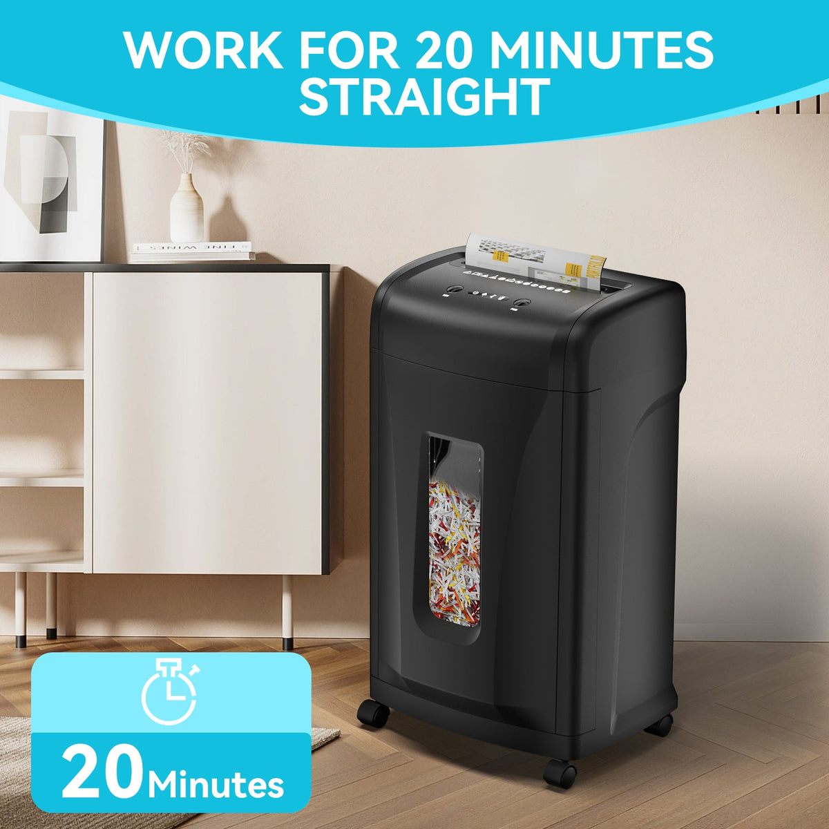 P-4 Cross Cut Paper Shredder for Home Office Security
