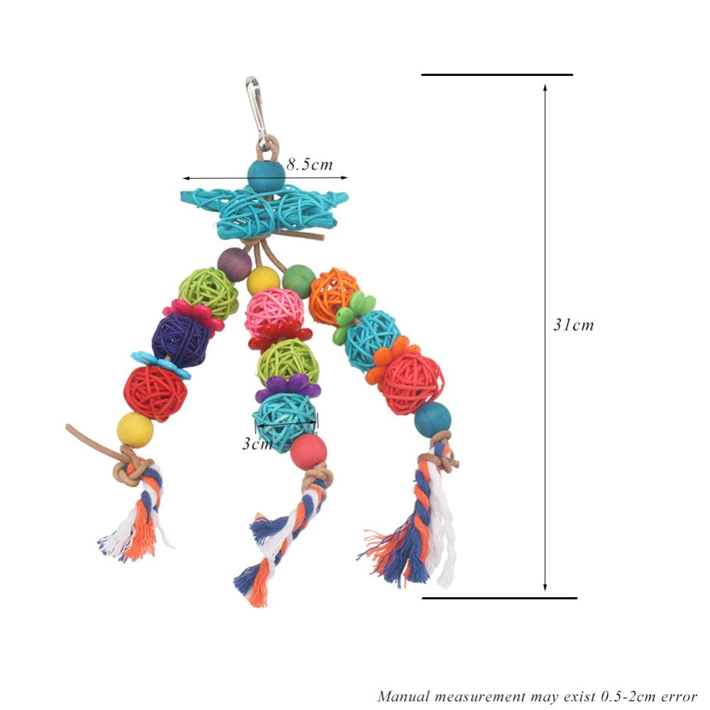 Parrot Cage Toy for Active Climbing and Chewing Play