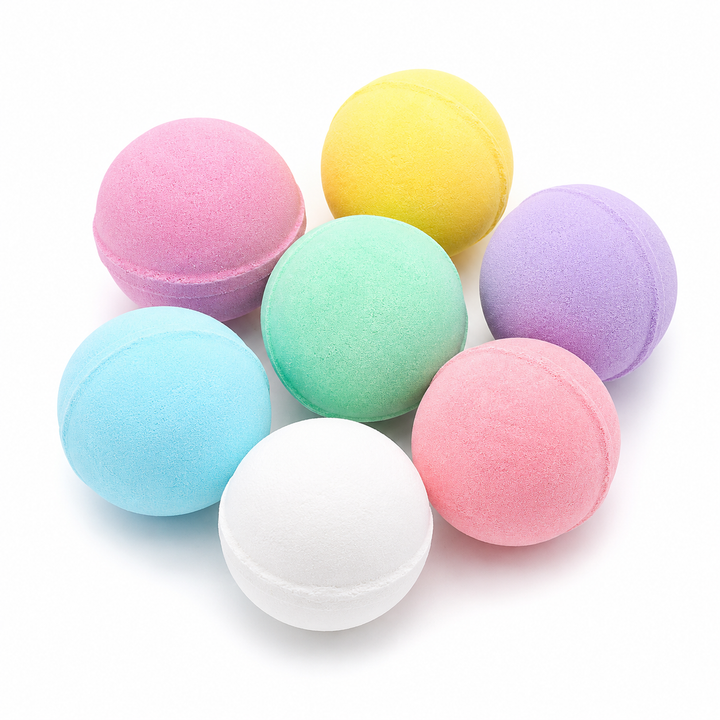 Pastel Bath Bombs Set of 7 — Fizzing Aromatic Spa Balls