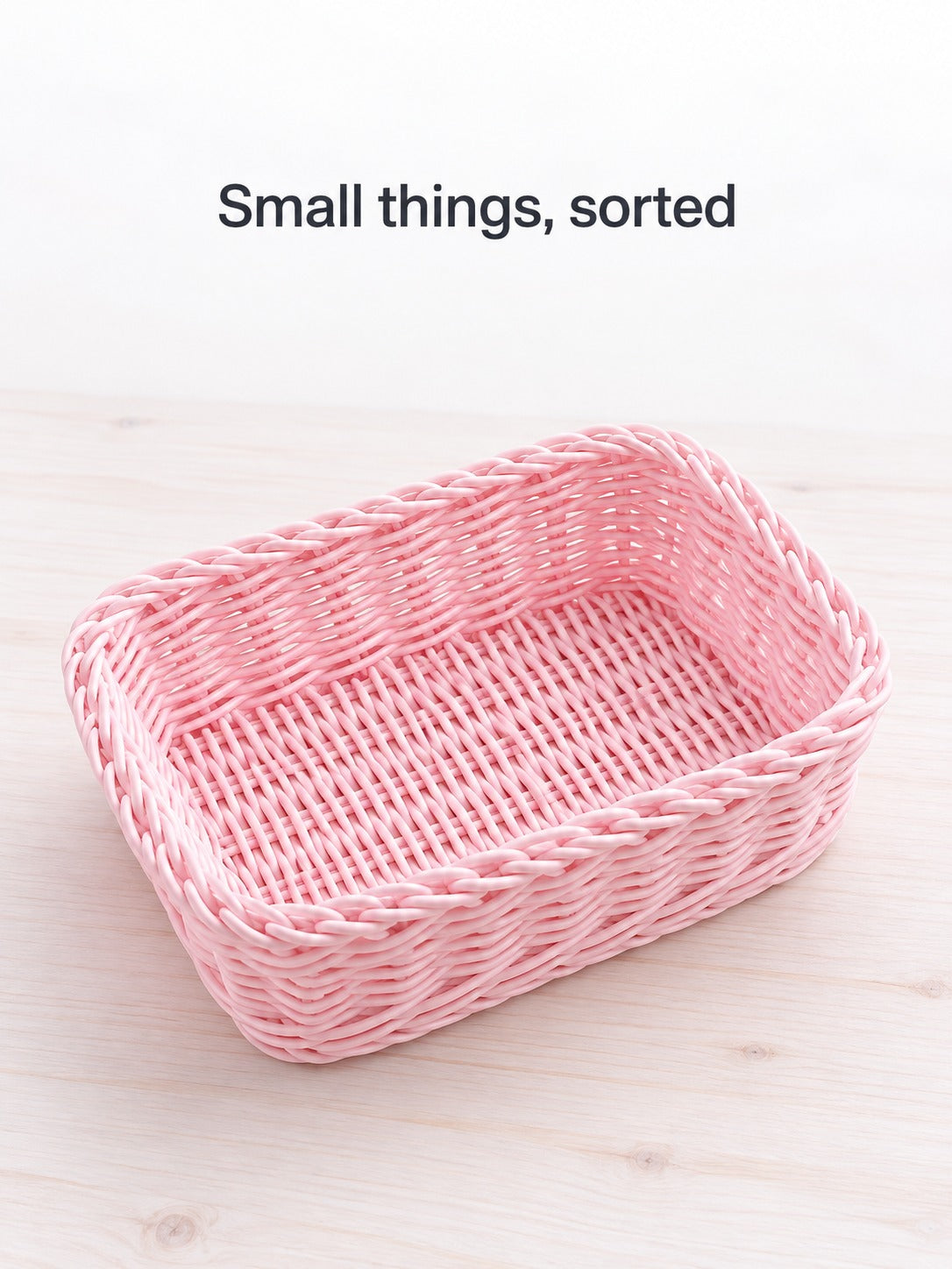 Pastel Woven Desk Storage Basket for Small Items