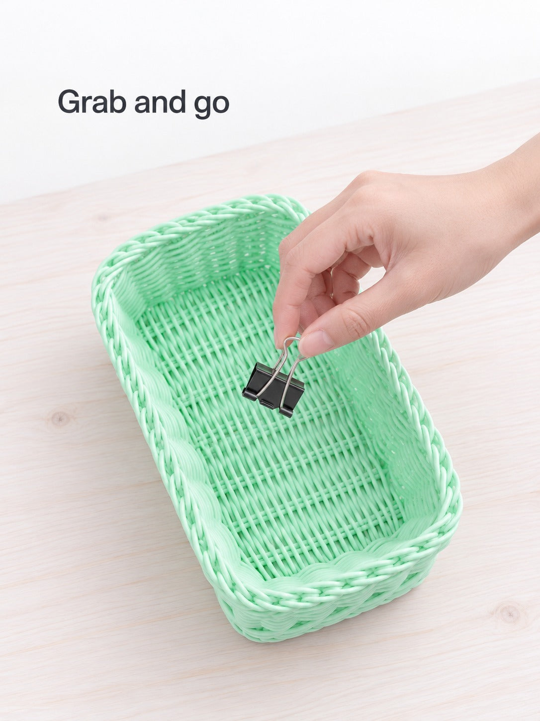 Pastel Woven Desk Storage Basket for Small Items