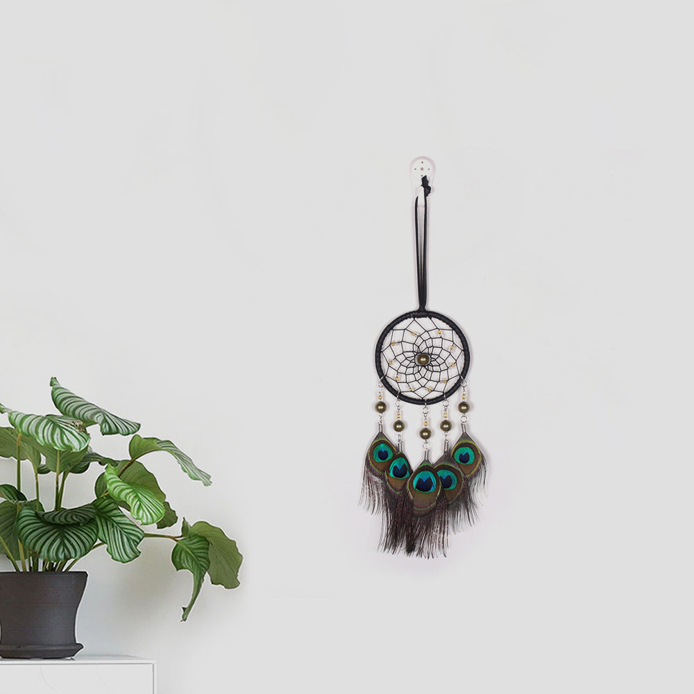 Peacock Feather Dream Catcher Wall Decor Statement
