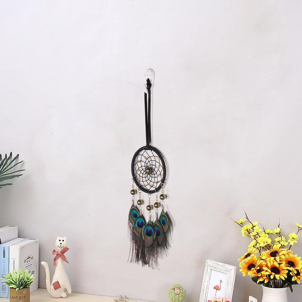 Peacock Feather Dream Catcher Wall Decor Statement