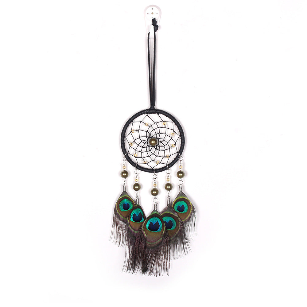 Peacock Feather Dream Catcher Wall Decor Statement