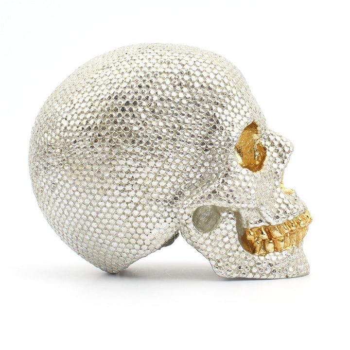 Pearlescent Skull Ornament for Glam Gothic Desktop Decor
