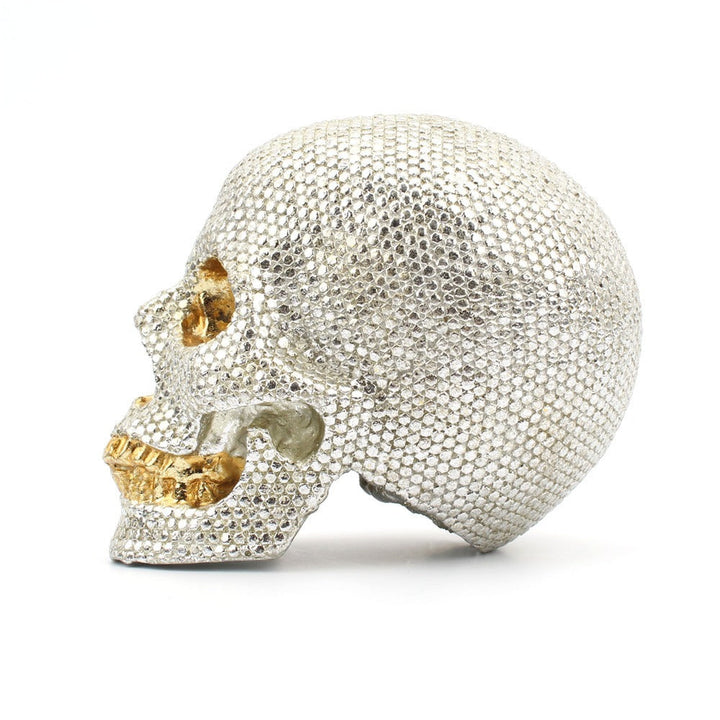 Pearlescent Skull Ornament for Glam Gothic Desktop Decor