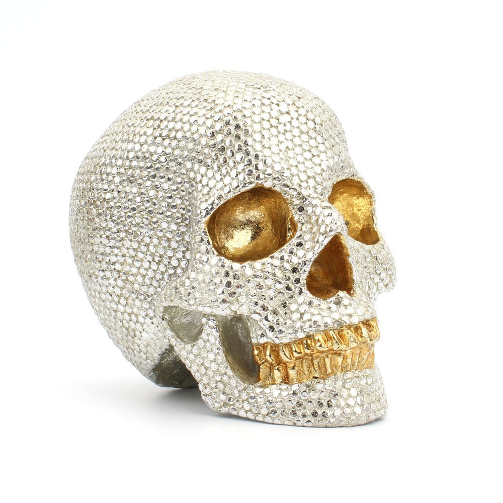 Pearlescent Skull Ornament for Glam Gothic Desktop Decor