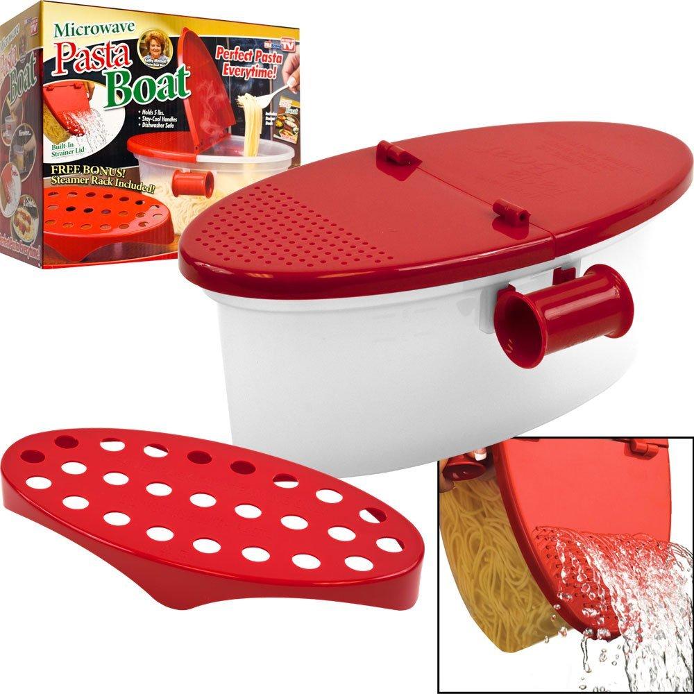 Microwave Pasta Cooker With Strainer Lid, No Colander