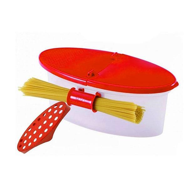 Microwave Pasta Cooker With Strainer Lid, No Colander