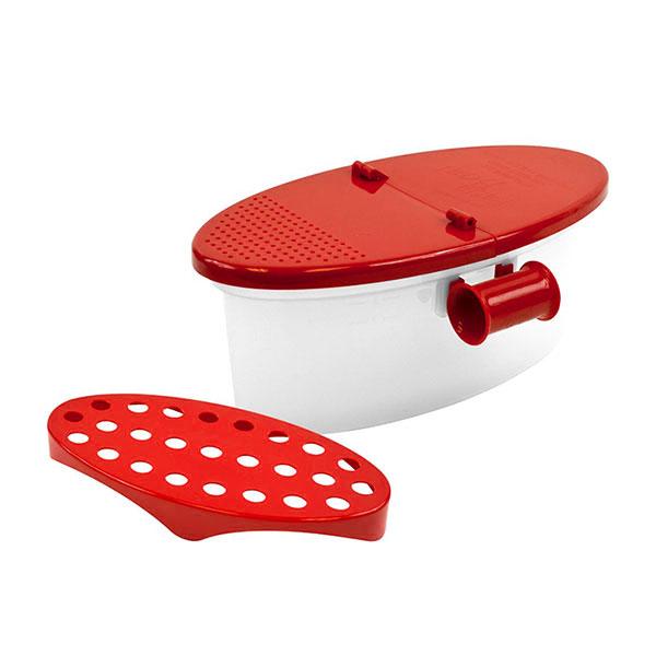 Microwave Pasta Cooker With Strainer Lid, No Colander