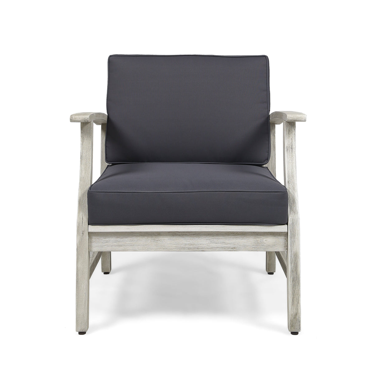 Light Grey Patio Lounge Chair with Deep Cushions